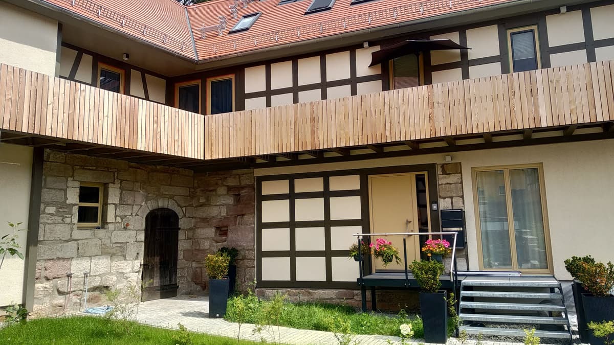 Obermühle Leutra, Bereich mit erhaltener Bausubstanz
