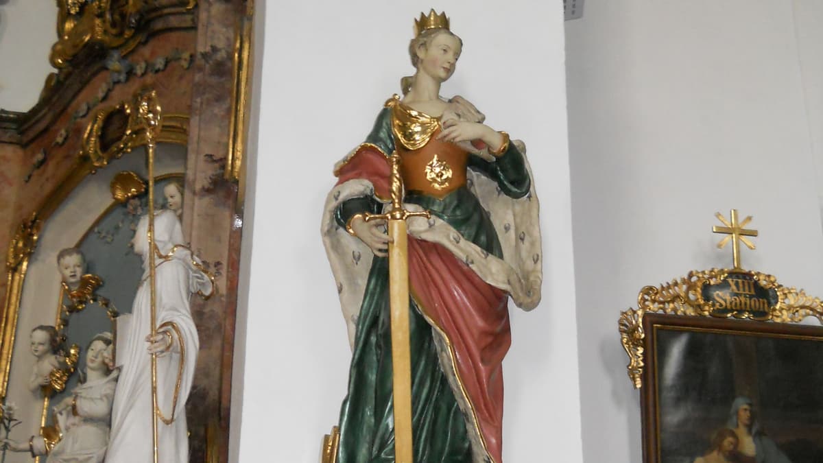 Barockstatue der hl. Katharina von Alexandrien