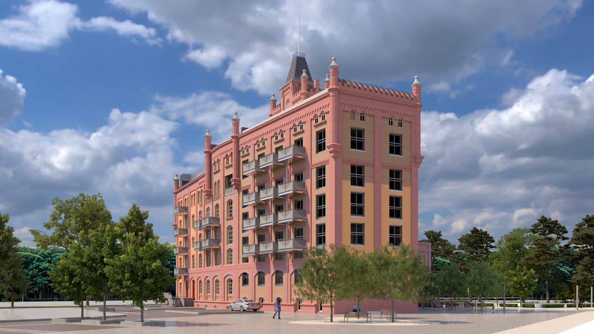 Fabrikschloss 3D Rendering