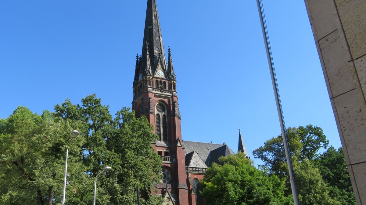 Ansicht Johanniskirche von Clara-Zetkin-Straße