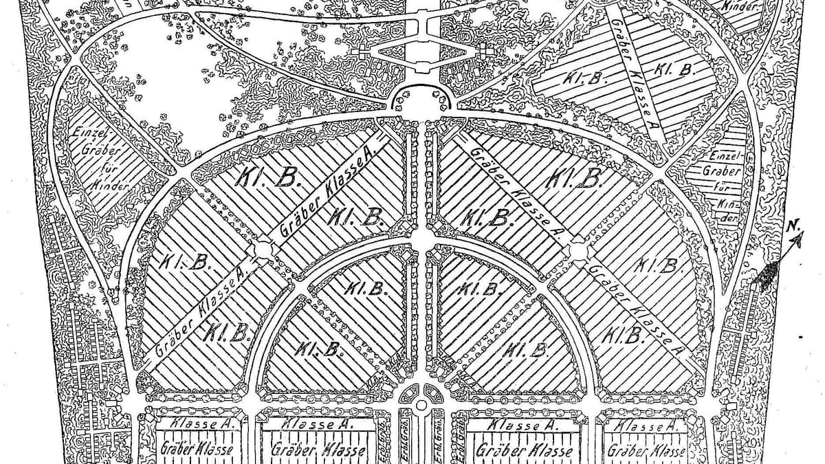 Historischer Plan des Vorwerker Friedhofs