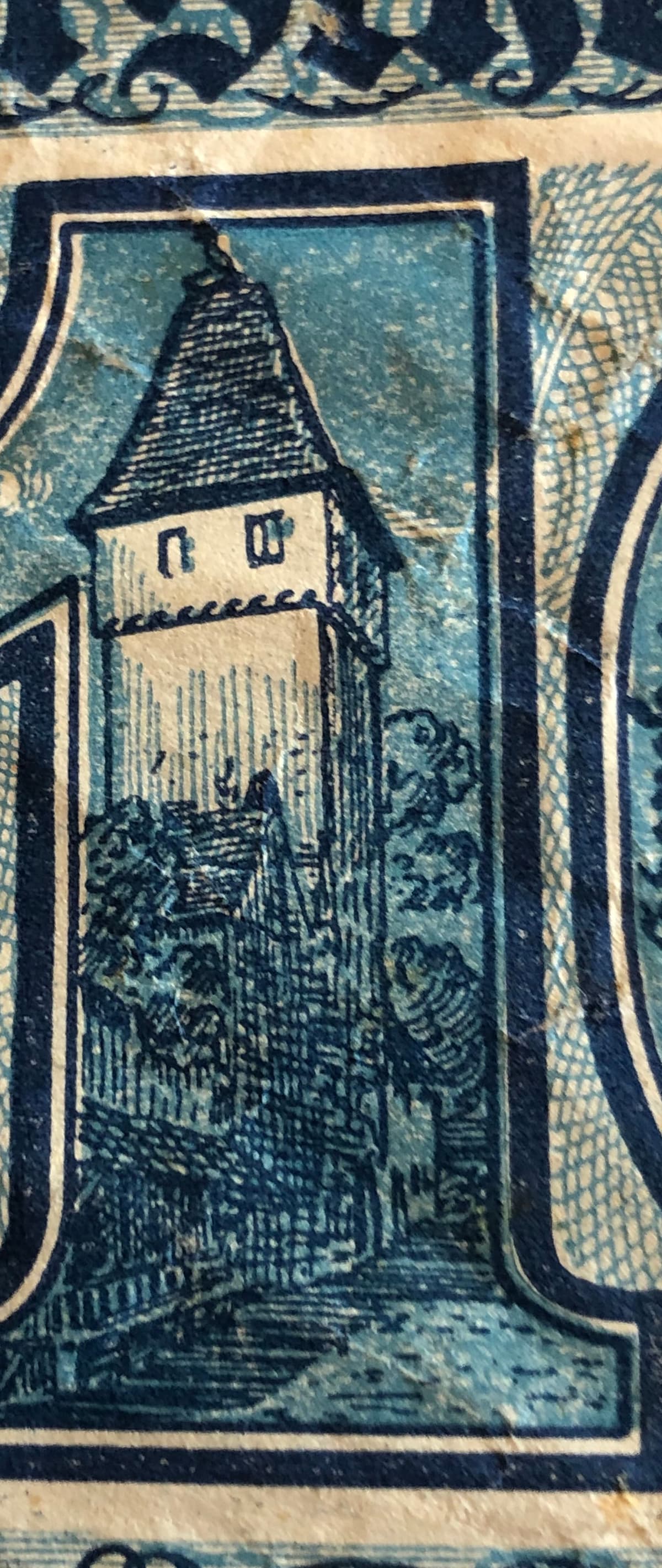 Storchenturm auf Banknote 1923