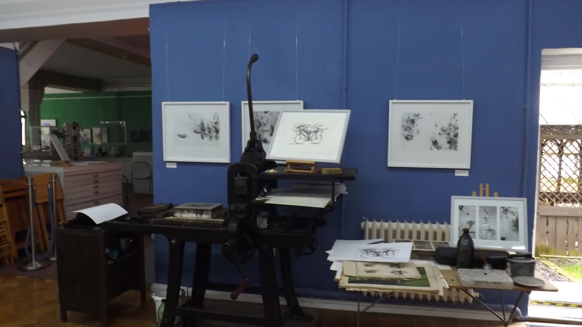 Steindruckpresse zum Schaudruck