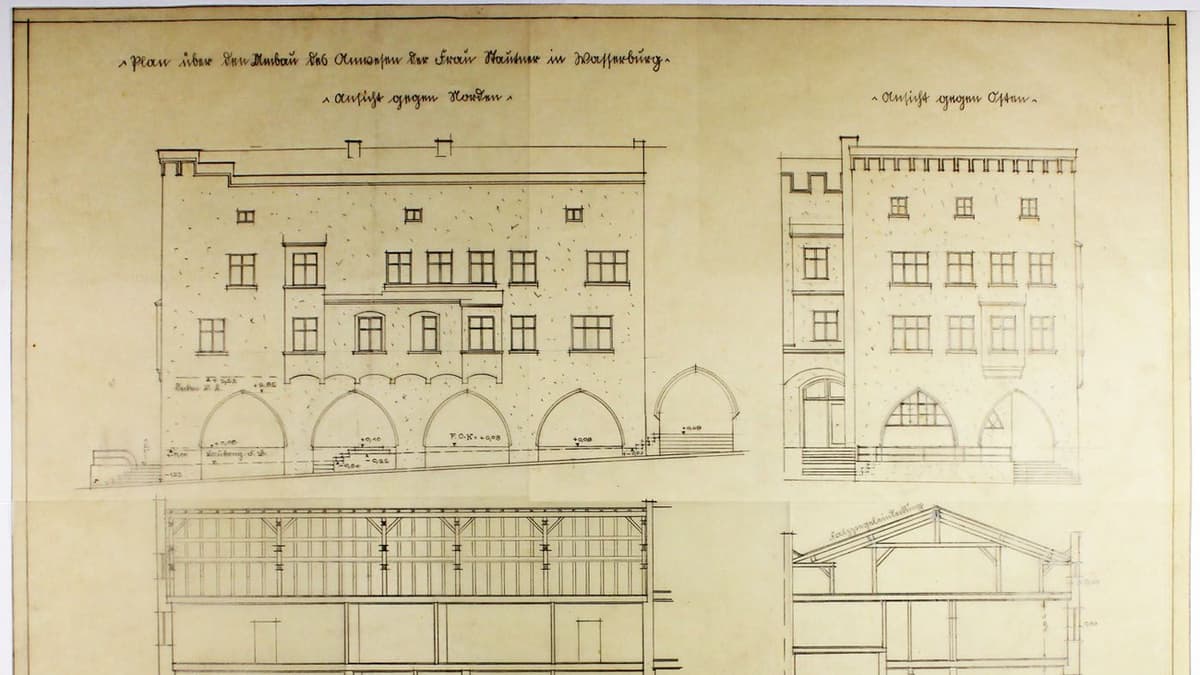 Plan über den Umbau des Anwesen Stautner in Wasserburg 1932.