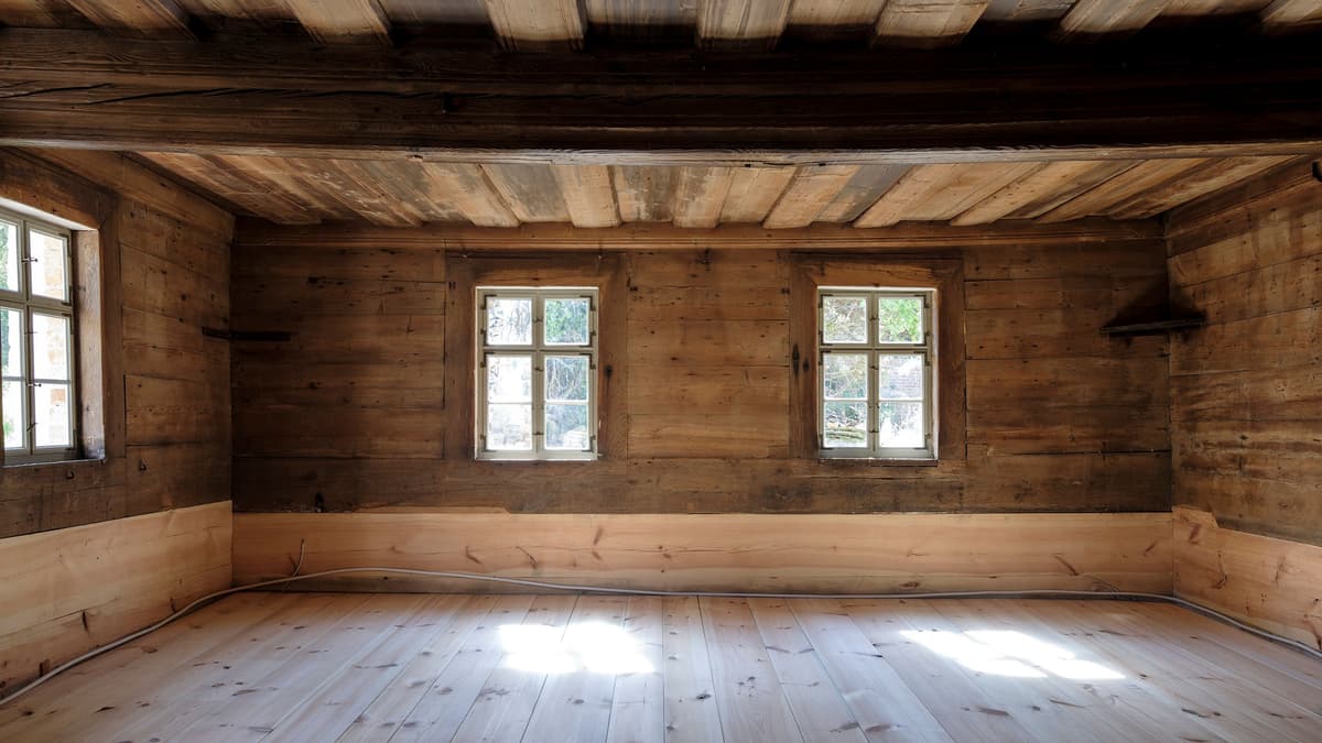 Bohlenstube, restauriert 2024/2025, Alte Schmiede, Kriebitzsch