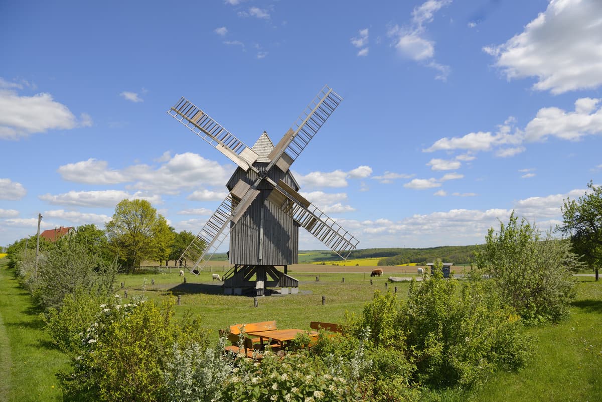 Bockwindmühle Krippendorf von Westen aus betrachtet
