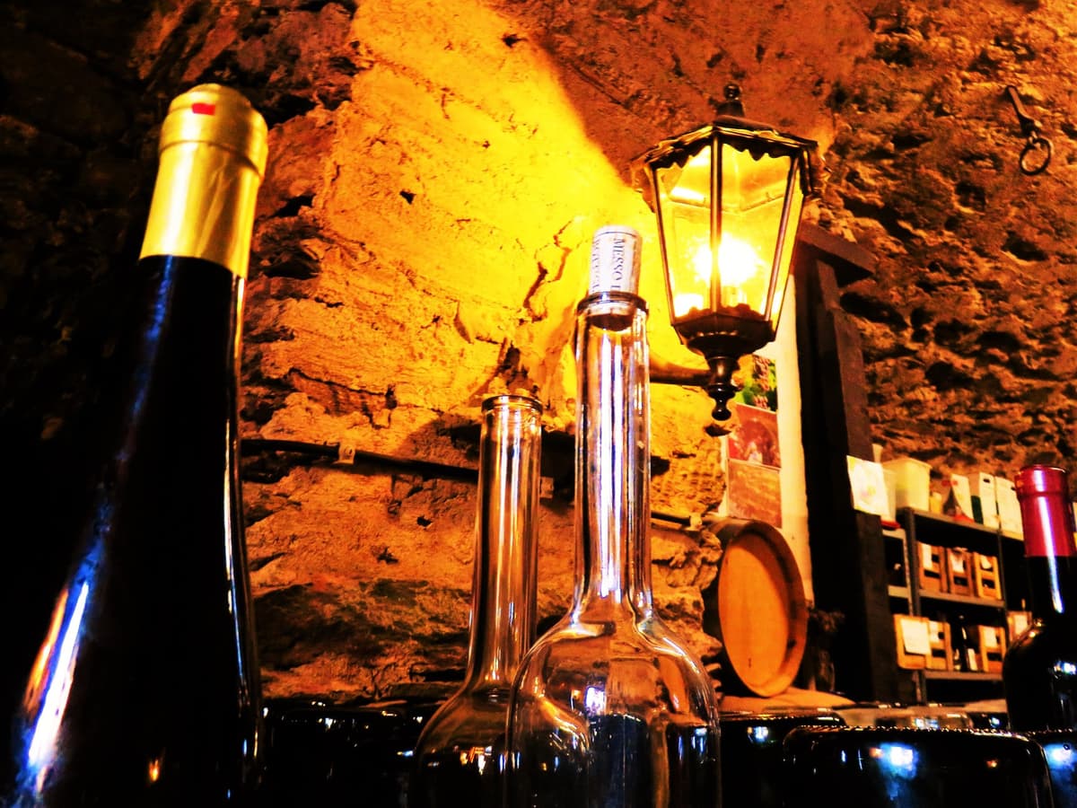 Im historischen Eiskeller, heute Weinkeller