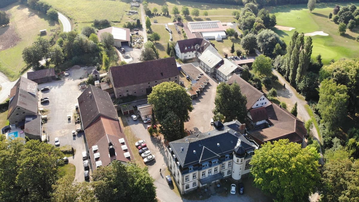 Drohnenbild des Buchenauerhofs