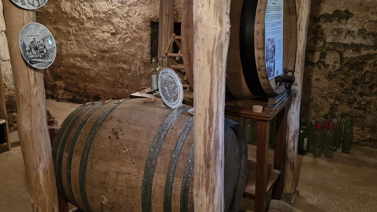 Im coolen Getränkekeller des Sollinghauses