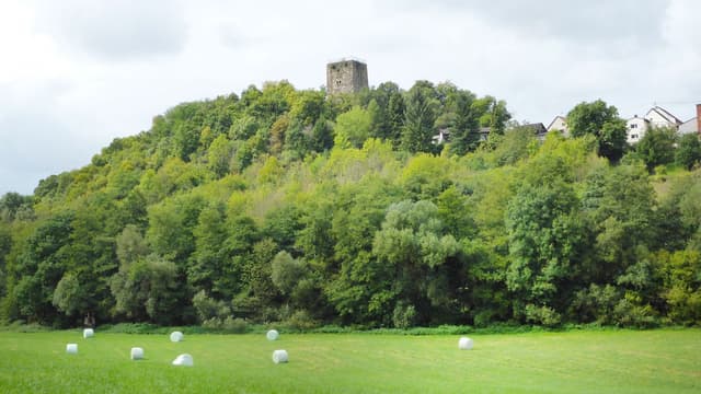 Bergfried mit Außenanlagen