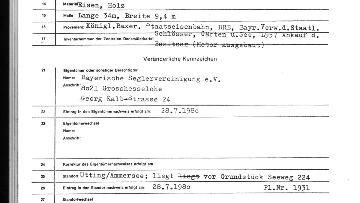 Eintragung als Denkmal