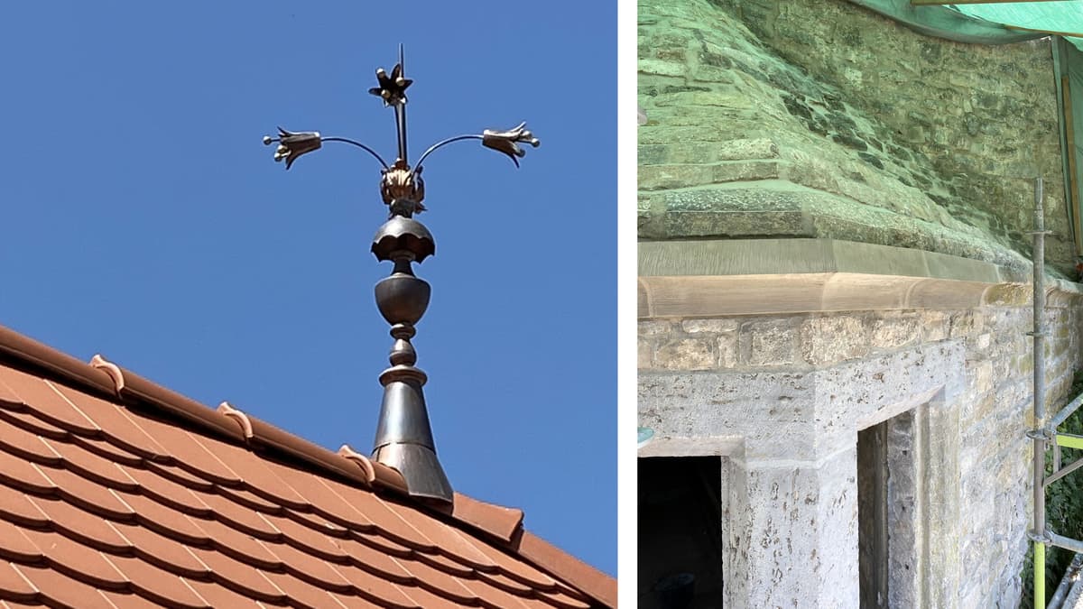 Dachbekrönung des 19. Jhs. und bauzeitliche Apsis