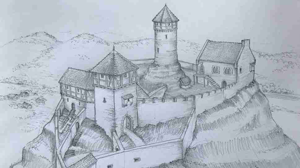 Burg Haselstein im 16. Jh. - Rekonstruktion Achim Zeune u. Wolfgang Scharf