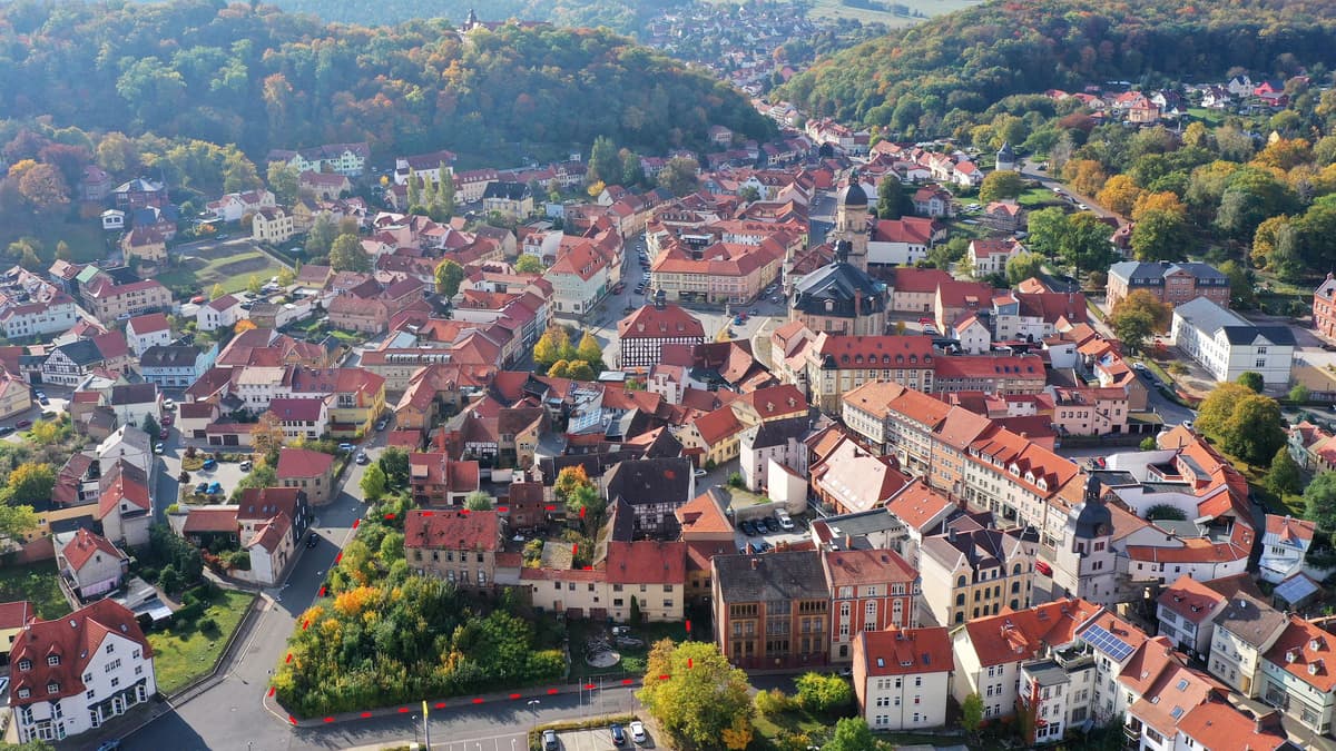Altstadt Waltershausen 2020, Grundstück markiert