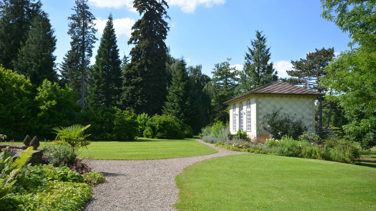 Blick auf das Gartenhaus