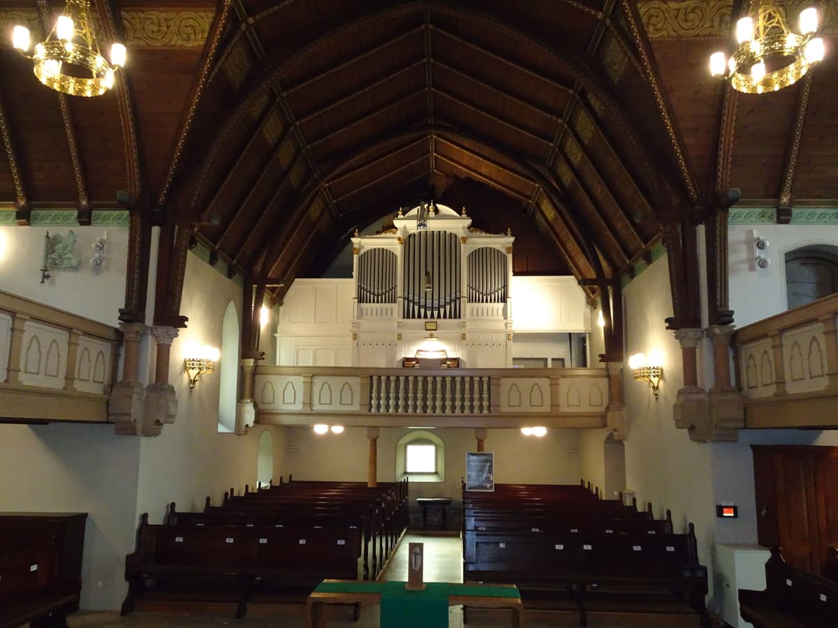 Blick zur Jehmlich-Orgel der Hainkirche St. Vinzenz