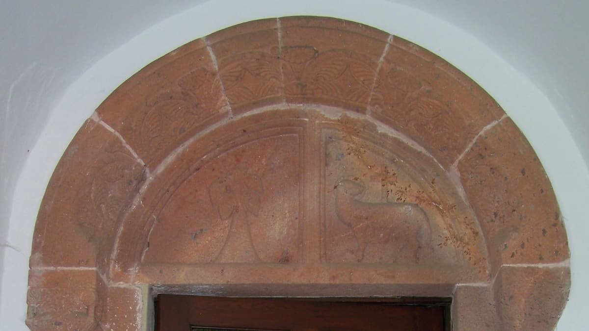 Romanisches Nordportal Kirche Knobelsdorf