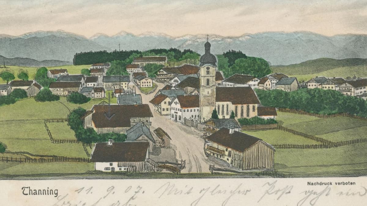 Ansichtskarte Thanning 1907