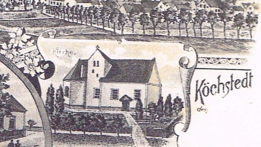 Kirchenansicht Ausschnitt alte Postkarte