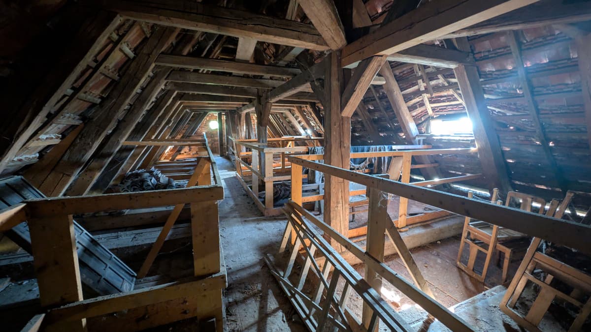 Blick in den Dachstuhl