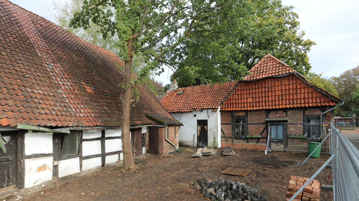 Blick in den Innenhof des Köritzhofs, aufgenommen im Oktober 2020