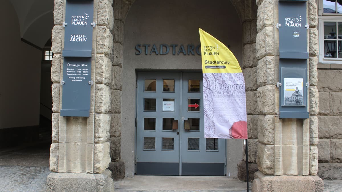 Zugang zum Stadtarchiv Plauen in der Herrenstraße