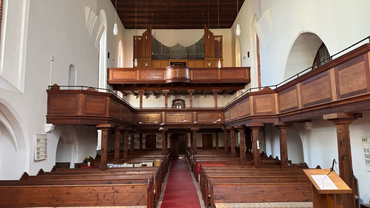 Kirche Storkow - Innenansicht nach Westen