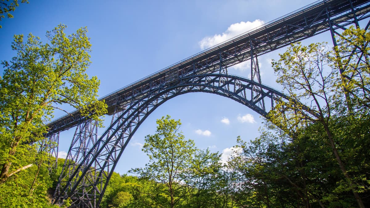 Blick vom Brückenpark auf die Müngstener Brücke