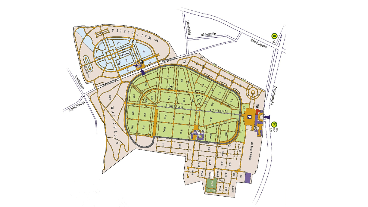 Hauptfriedhof Mülheim an der Ruhr Plan