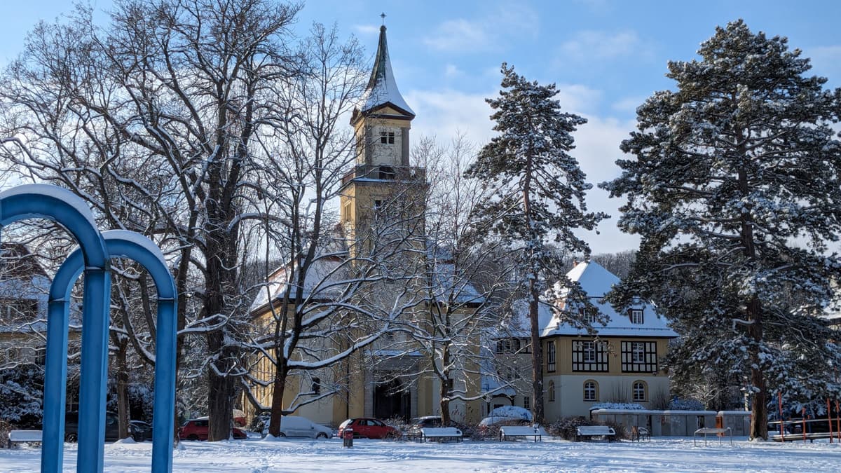 Lutherische Christuskirche Erfurt im Winter
