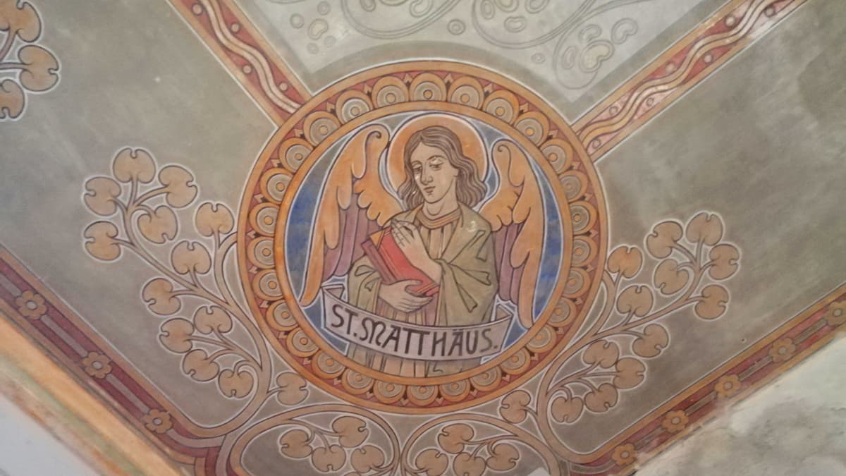 Johanniskirche Peseckendorf, Deckenmalerei, Detail.