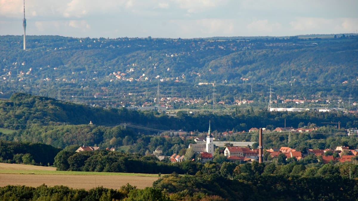 Blick vom Turm ins Dresdner Elbtal