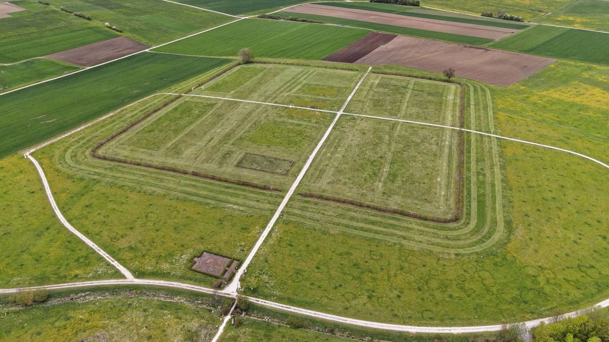 Römerpark Ruffenhofen aus der Vogelperspektive