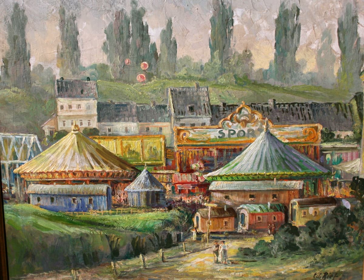 Kirmes auf dem Clemens-August-Platz - Gemälde Rief um 1900