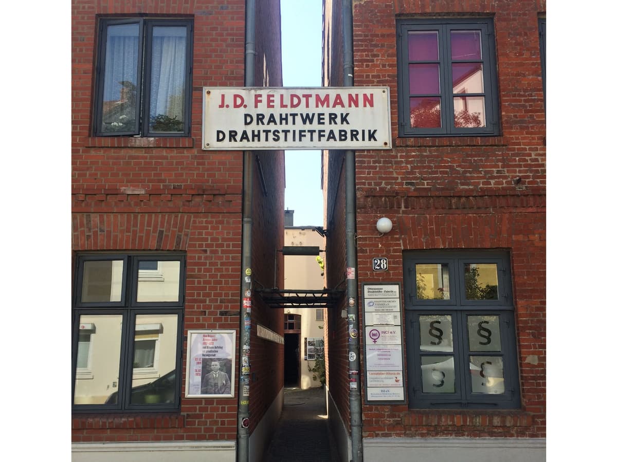 Eingang zur ehemaligen Drahtstiftefabrik Feldtmann