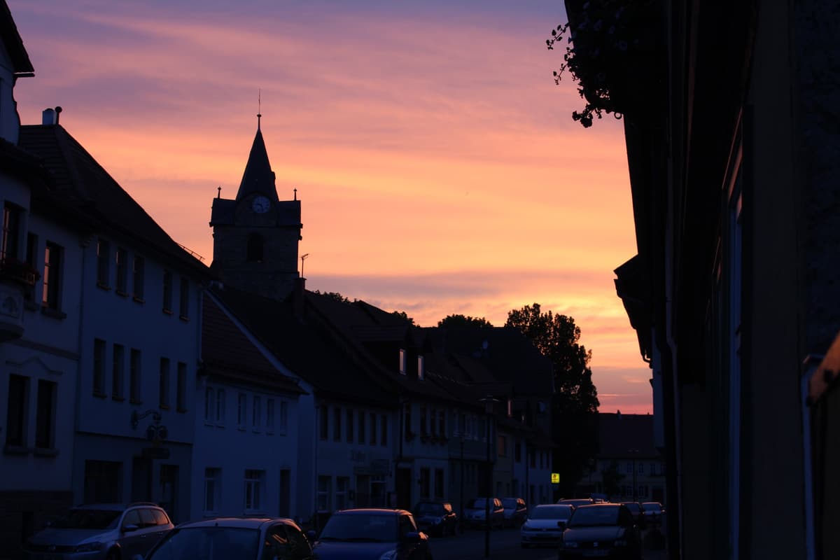 Kirchturm St. Bartholomäus in der Restaurierungszeit 2015
