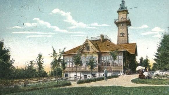 Hist. Blick, Weinberghaus mit Aussichtsturm