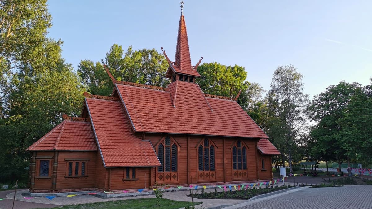 Stabkirche Stiege neuer Standort