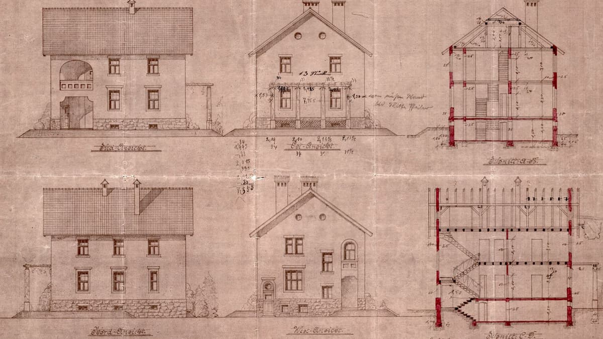 Herzogliches Forstgehöft, Bauzeichnung 1908