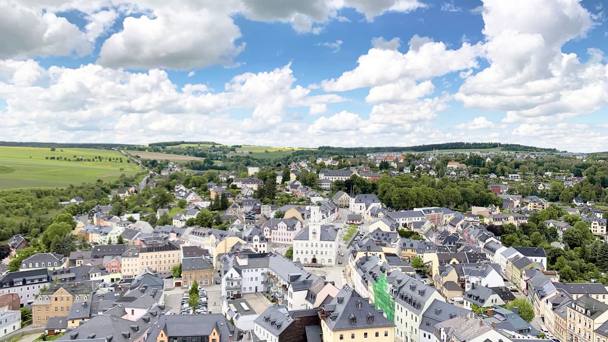Blick von St.-Wolfgang auf barockes Stadtzentrum