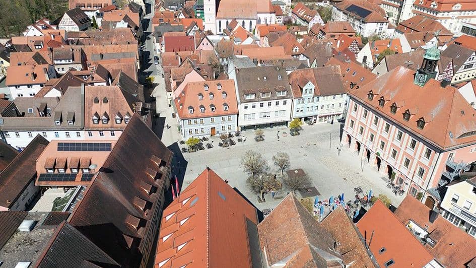 Marktplatz Neustadt a.d.Aisch, Drohnenaufnahme, 2026