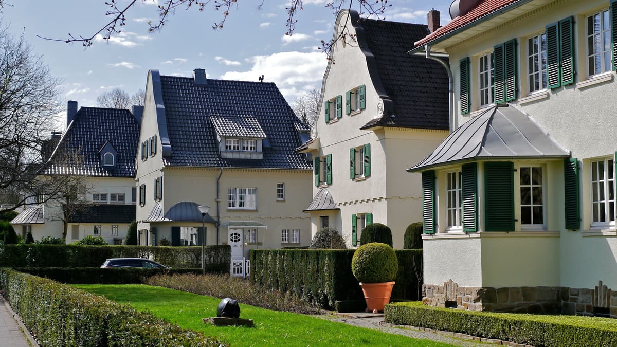 Häuserreihe in der Gartenstadt