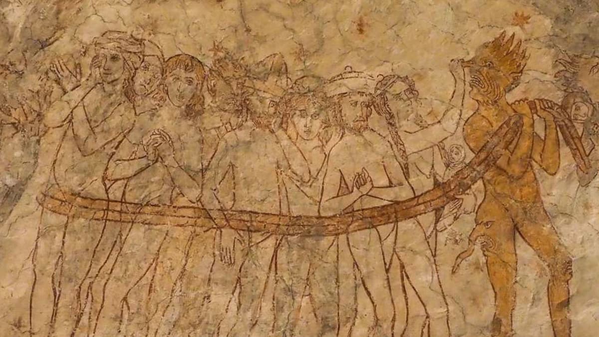 Deckenfresko im Altarraum der Ev. St.-Johann-Baptist-Kirche