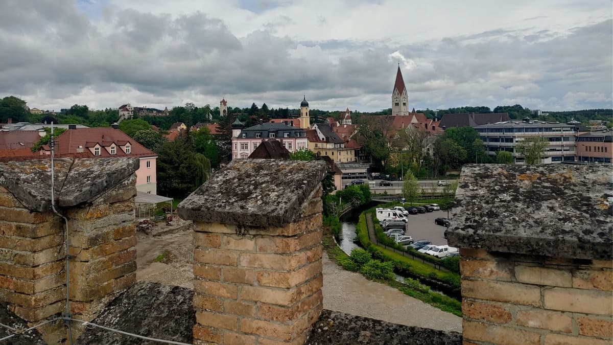 Ausblick vom Gefängnisturm auf die Stadt Kaufbeuren
