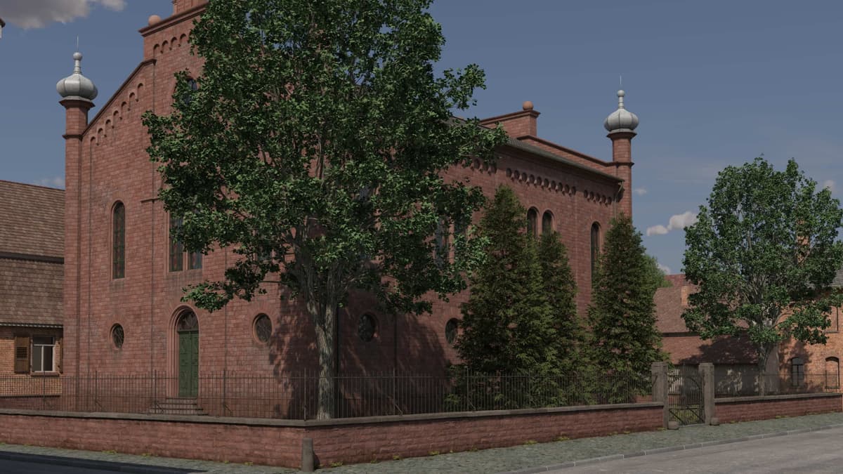Rekonstruktion der Synagoge Seligenstadt Süd-West Sicht