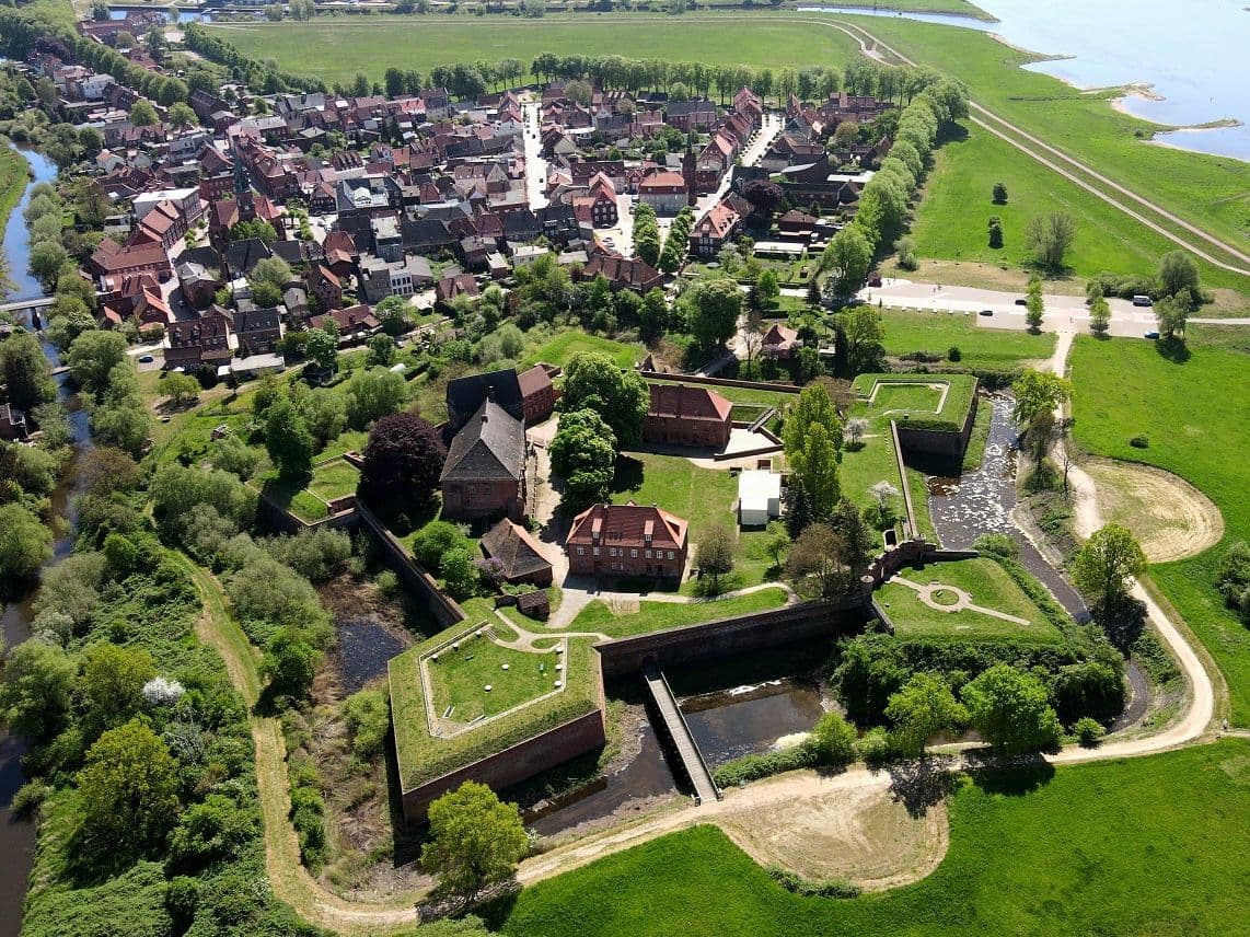 Festung Dömitz mit Altstadt - Vogelperspektive