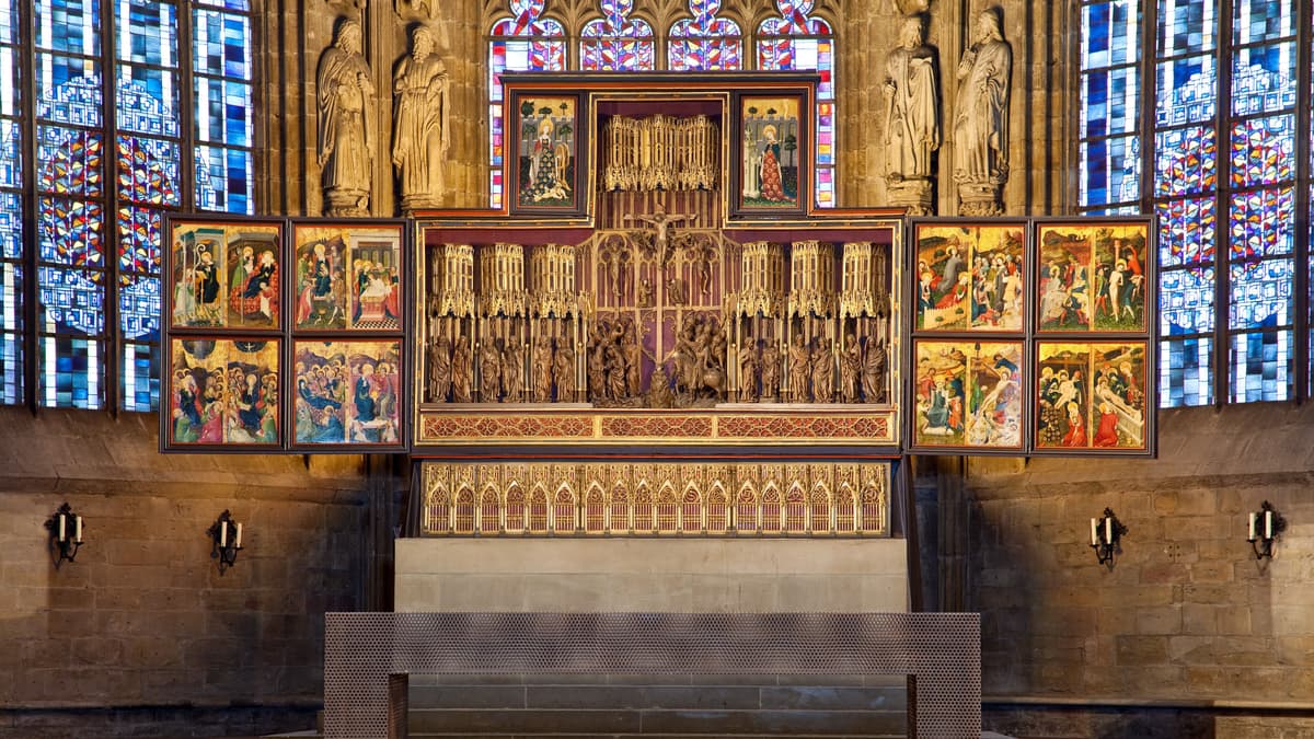 Der niederländische Altar stammt aus der Zeit um 1410/1420