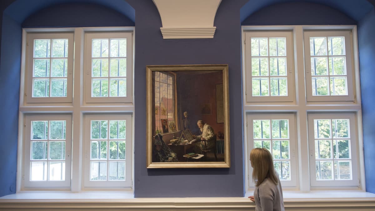 Franz Heckers Gemälde „Glasmaler Lueg“ im Blauen Salon