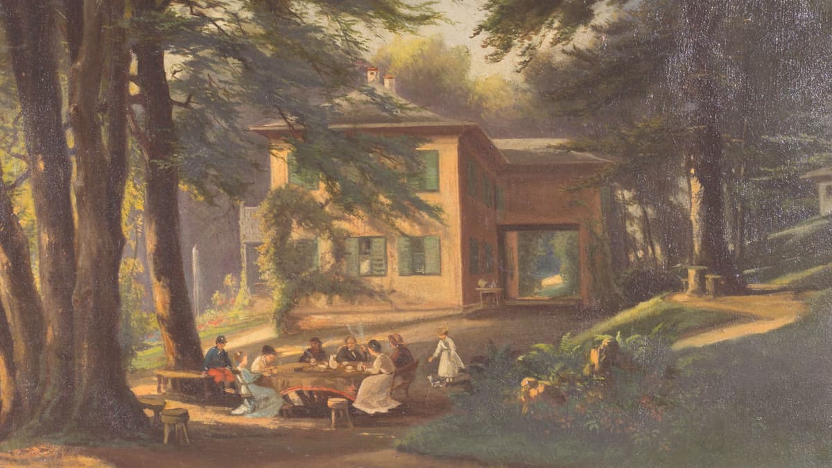 Ölgemälde Villa Hackländer