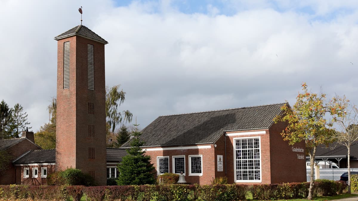 Außenansicht Dokumentationsstätte Gnadenkirche Tidofeld